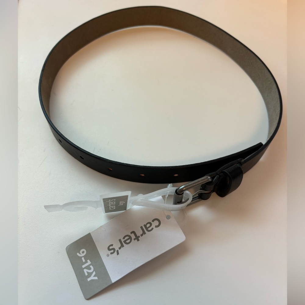 NEW Carter’s Boys Faux Leather Belt Black Size Large 9-12Y